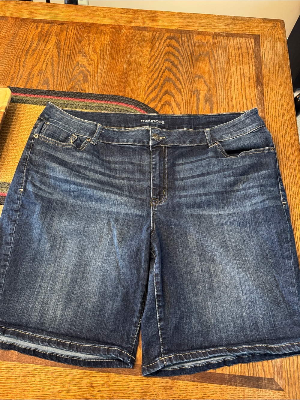 Maurices Dark Blue Denim Cropped Jean Shorts